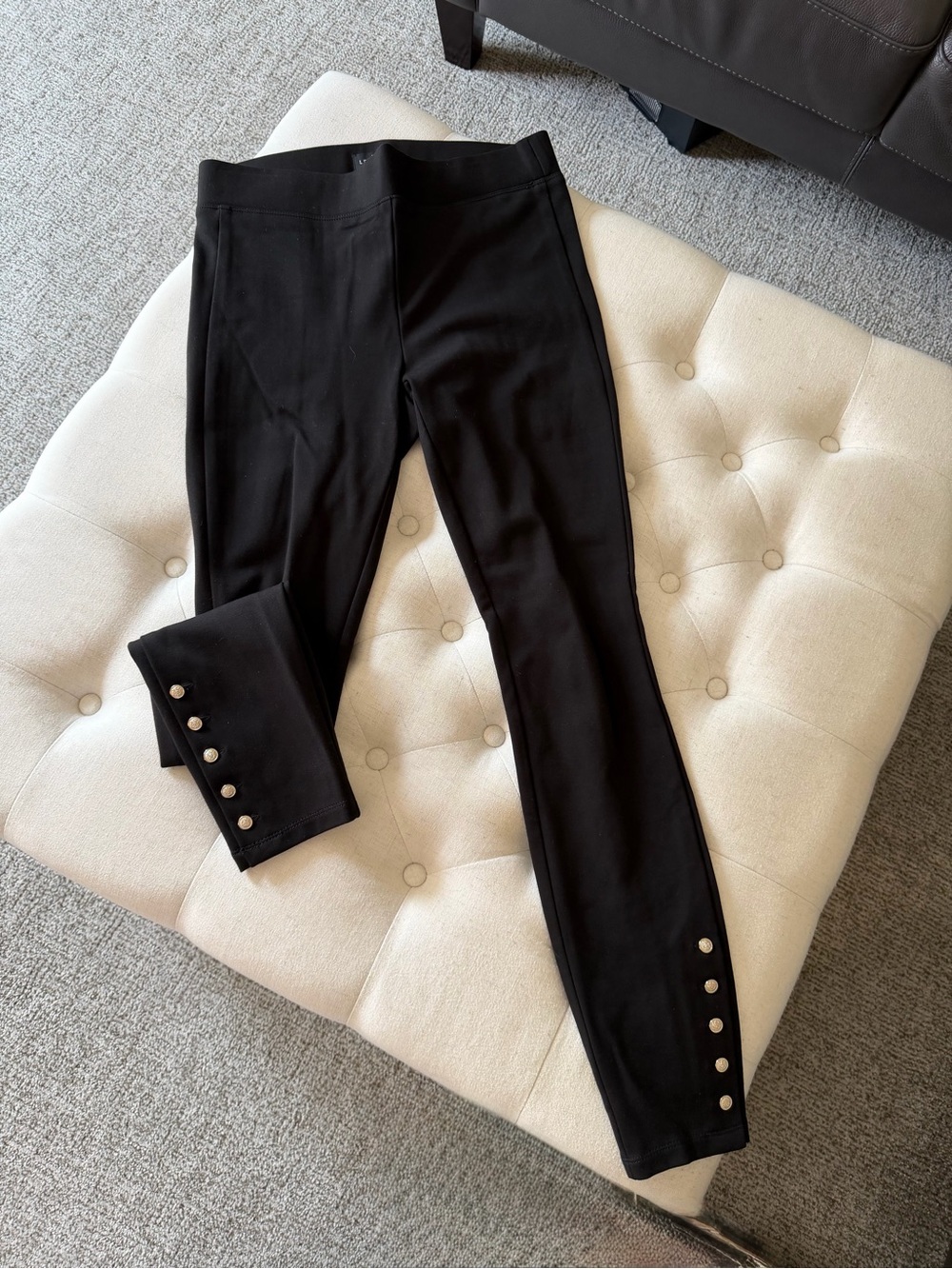 White House Black Market Ponte Knit Leggings with Button Detail NEW